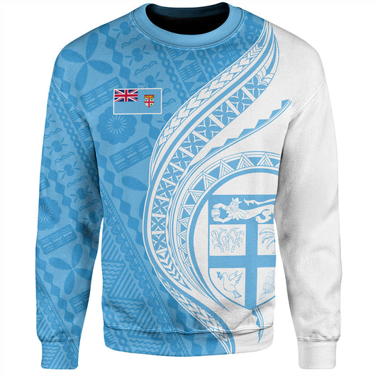 Fiji Sweatshirt Fijian Bula Half Pattern