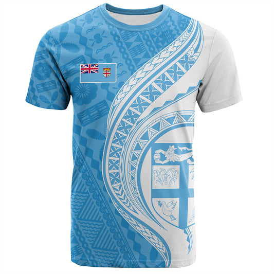 Fiji T-Shirt Fijian Bula Half Pattern