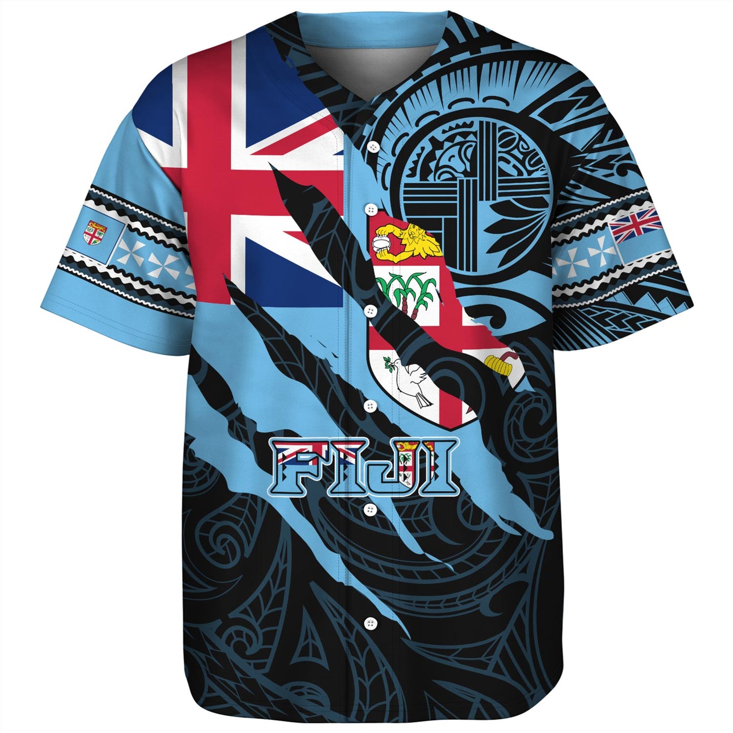 Fiji Baseball Shirt Custom Fiji In My Heart Polynesian Style