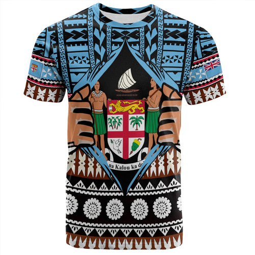Fiji T-Shirt Born Fijian Masi Traditional Pattern Pacific Tribal Art