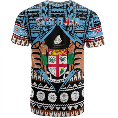 Fiji T-Shirt Born Fijian Masi Traditional Pattern Pacific Tribal Art
