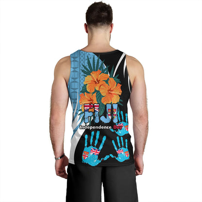 Fiji Tank Top Fiji Day The Bula Spirit Fijian Hand Print Tapa Pattern Tropical Flowers