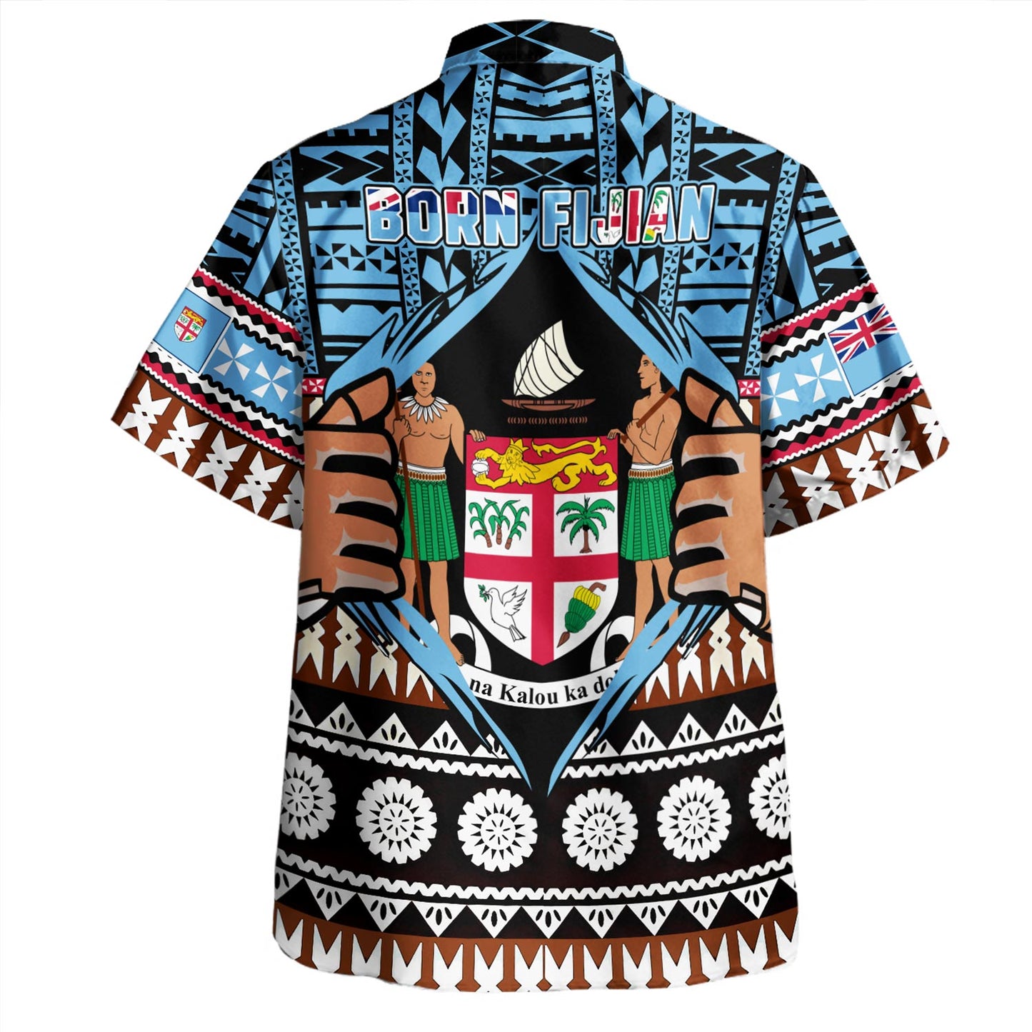 Fiji Hawaiian Shirt Born Fijian Masi Traditional Pattern Pacific Tribal Art