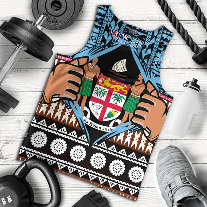 Fiji Tank Top Born Fijian Masi Traditional Pattern Pacific Tribal Art
