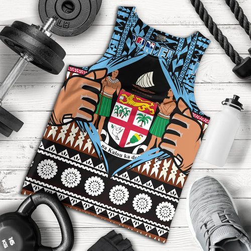 Fiji Tank Top Born Fijian Masi Traditional Pattern Pacific Tribal Art