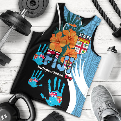 Fiji Tank Top Fiji Day The Bula Spirit Fijian Hand Print Tapa Pattern Tropical Flowers