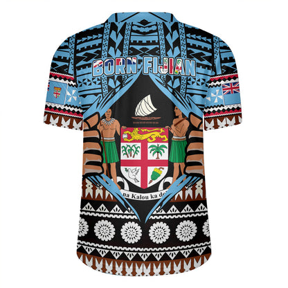 Fiji Rugby Jersey Born Fijian Masi Traditional Pattern Pacific Tribal Art