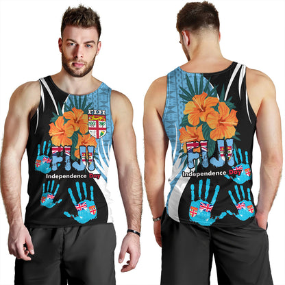 Fiji Tank Top Fiji Day The Bula Spirit Fijian Hand Print Tapa Pattern Tropical Flowers