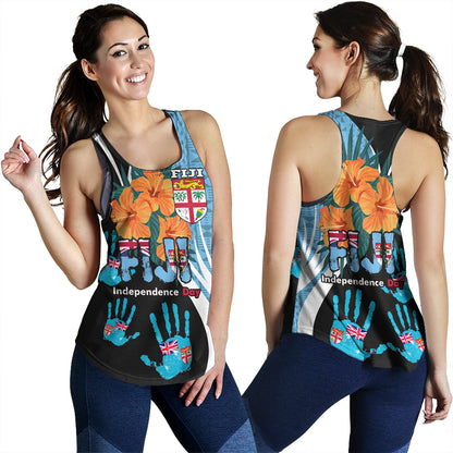 Fiji Women Tank Fiji Day The Bula Spirit Fijian Hand Print Tapa Pattern Tropical Flowers