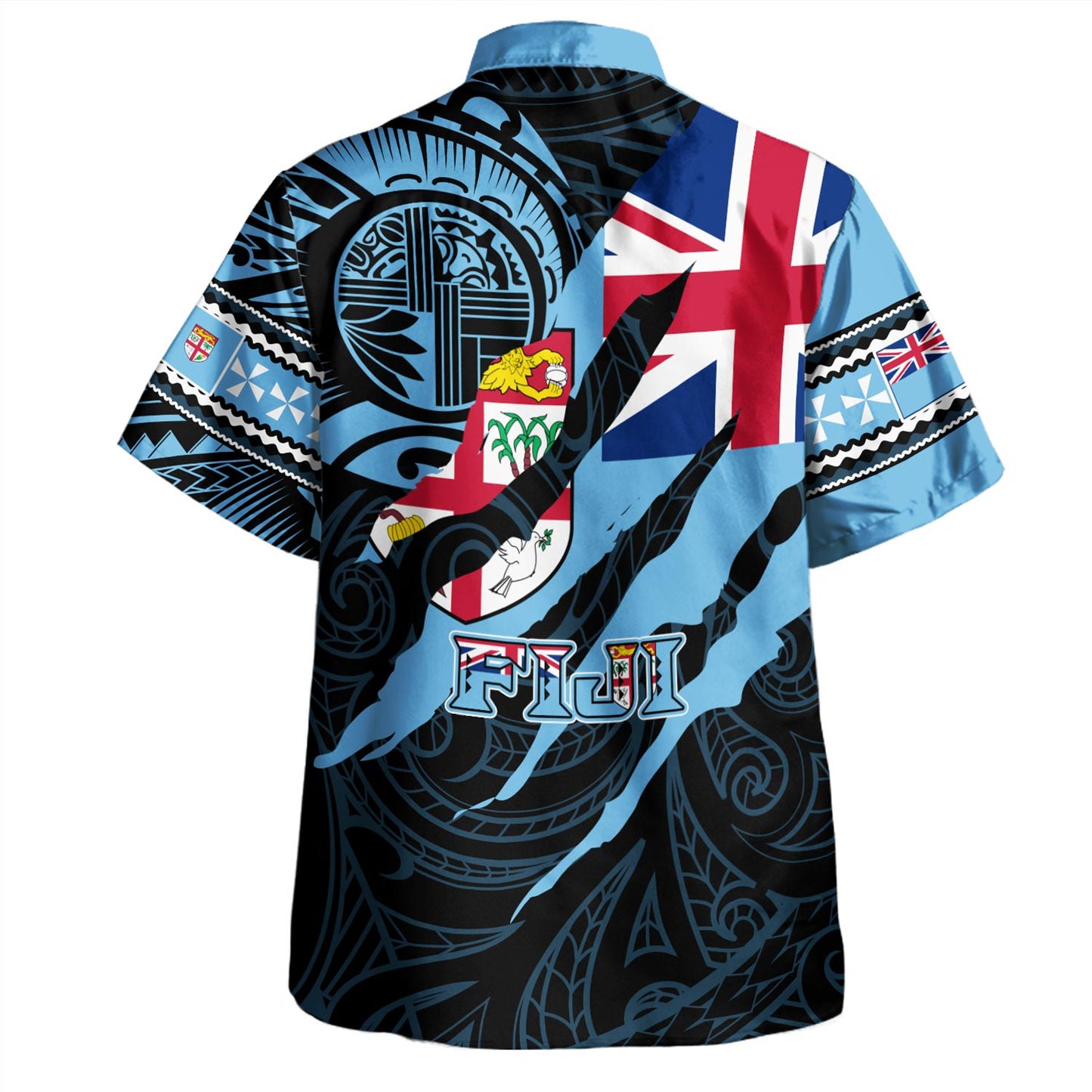 Fiji Hawaiian Shirt Custom Merry Christmas Bula Santa Marau na Kerisimasi Fiji