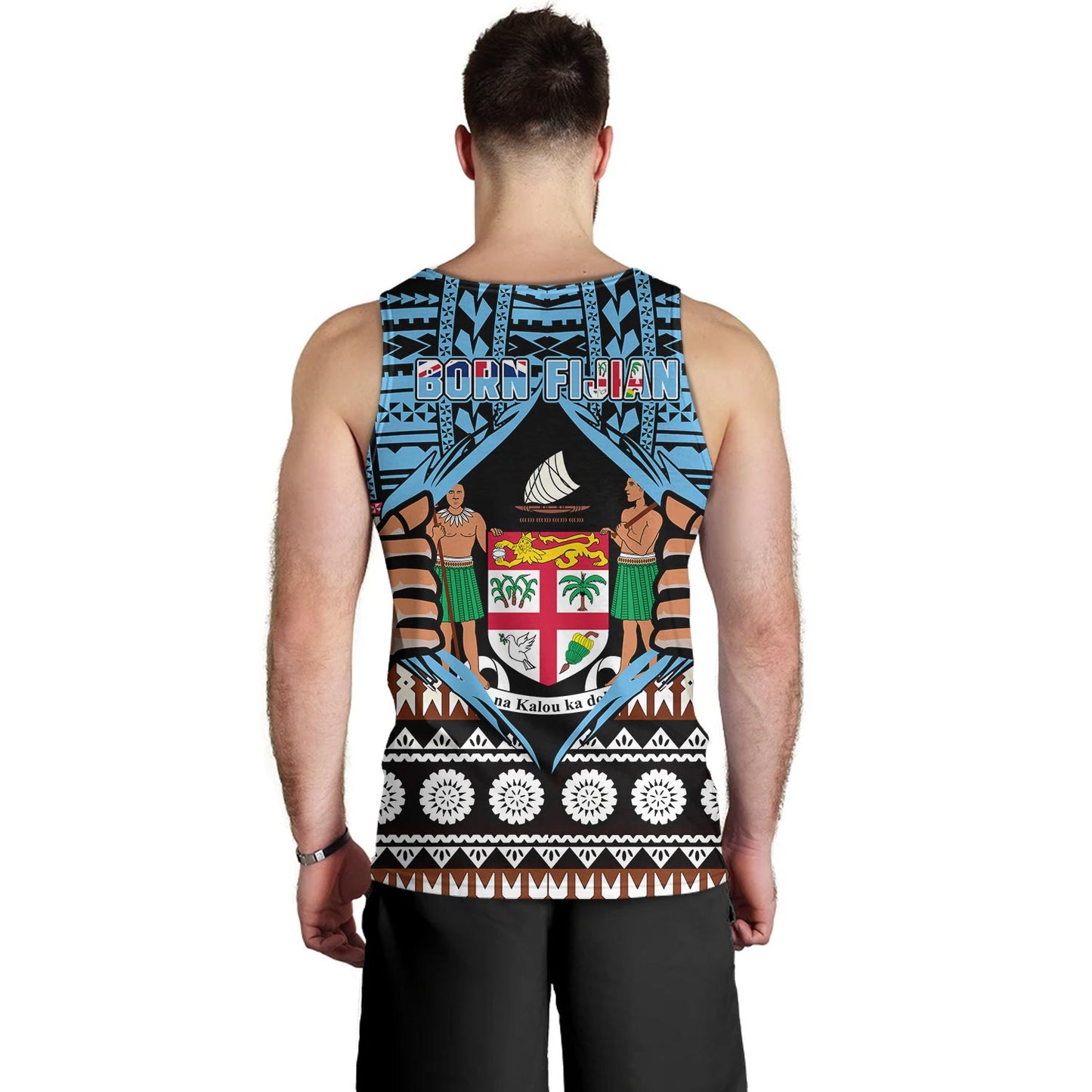 Fiji Tank Top Born Fijian Masi Traditional Pattern Pacific Tribal Art