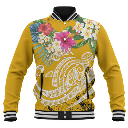 Polynesian Baseball Jacket Summer Plumeria