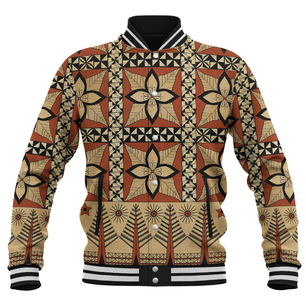 Tonga Baseball Jacket Tapa Motif