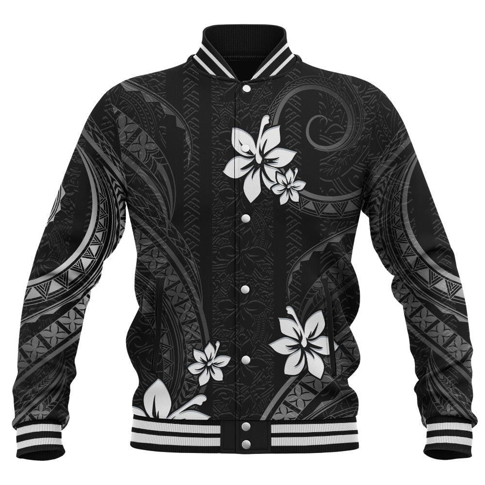 Hawaii Baseball Jacket Polynesian Pattern Plumeria