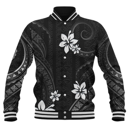 Hawaii Baseball Jacket Polynesian Pattern Plumeria