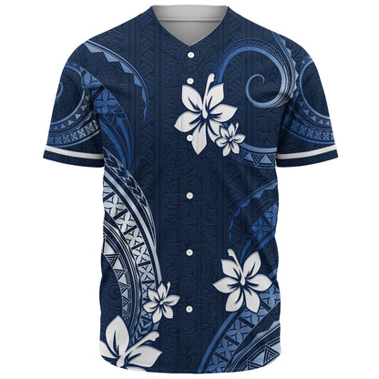 Hawaii Baseball Shirt Polynesian Pattern Plumeria