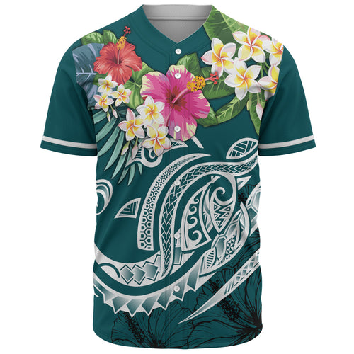 Polynesian Baseball Shirt Summer Plumeria