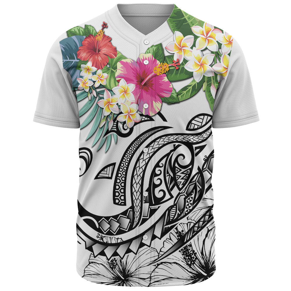 Polynesian Baseball Shirt Summer Plumeria
