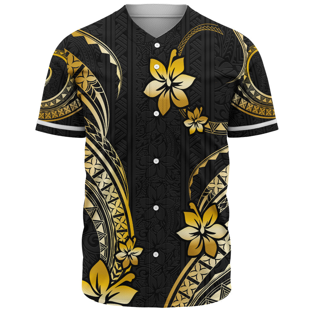 Hawaii Baseball Shirt Polynesian Pattern Plumeria