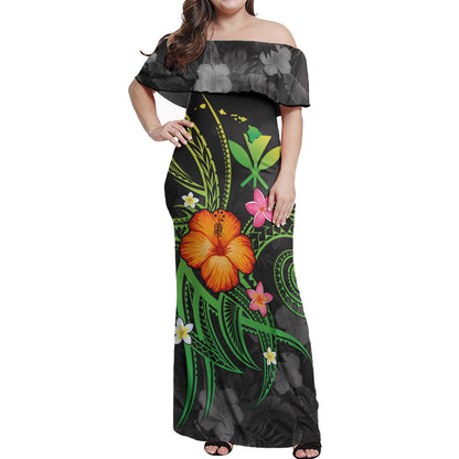 Hawaii Custom Personalised Woman Off Shoulder Long Dress Legend of Hawaii
