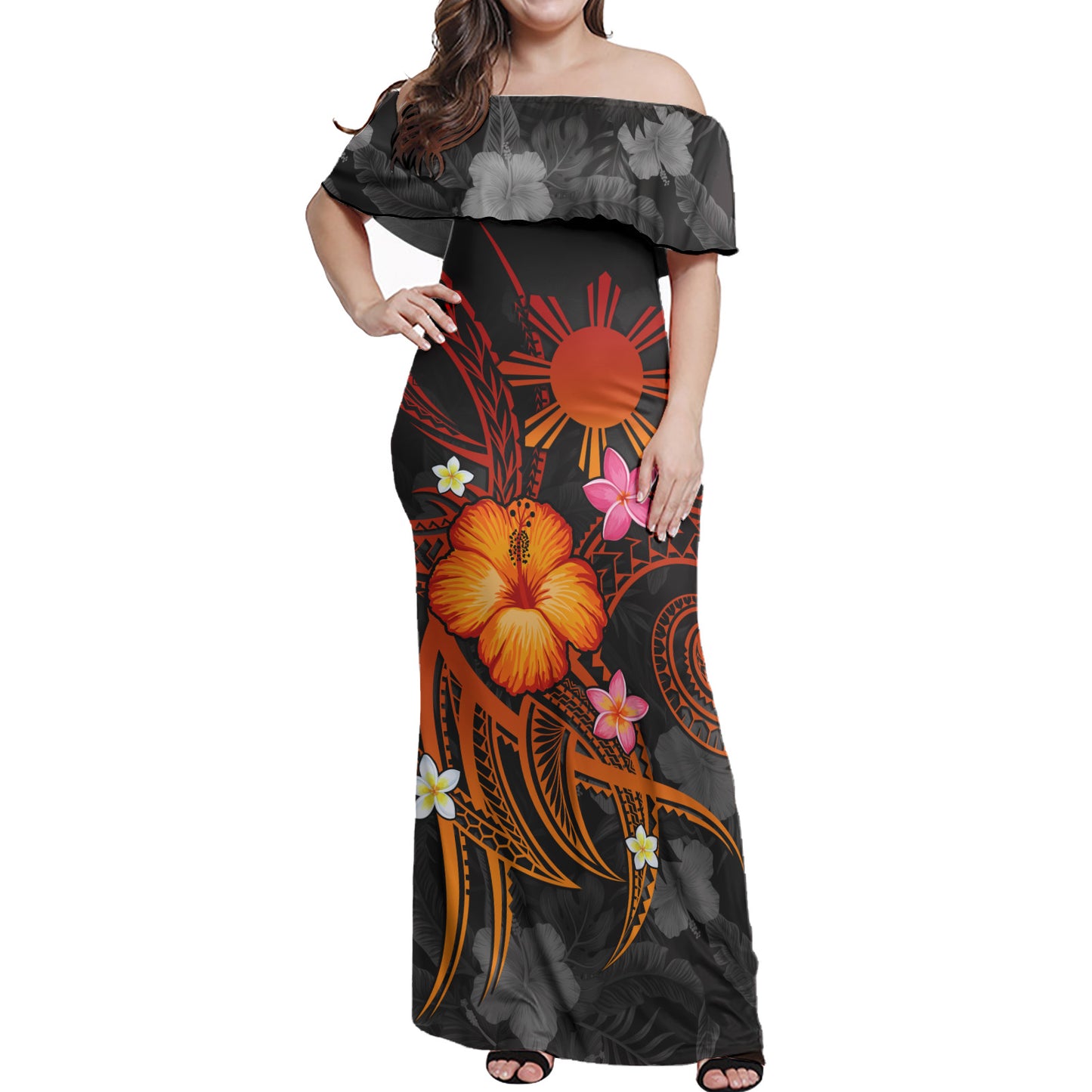Philippines Filipinos Custom Personalised Woman Off Shoulder Long Dress Legend of Philippines