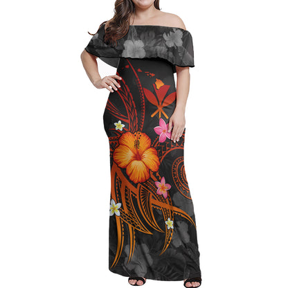 Hawaii Custom Personalised Woman Off Shoulder Long Dress Legend of Hawaii