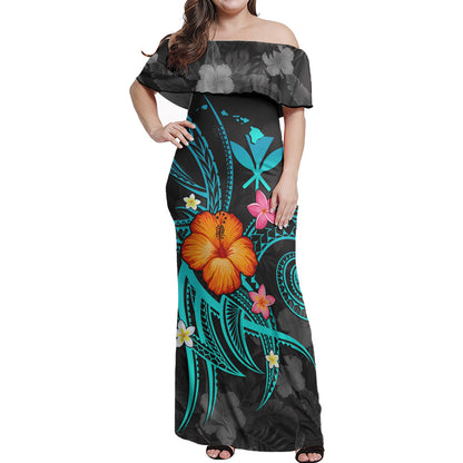 Hawaii Custom Personalised Woman Off Shoulder Long Dress Legend of Hawaii