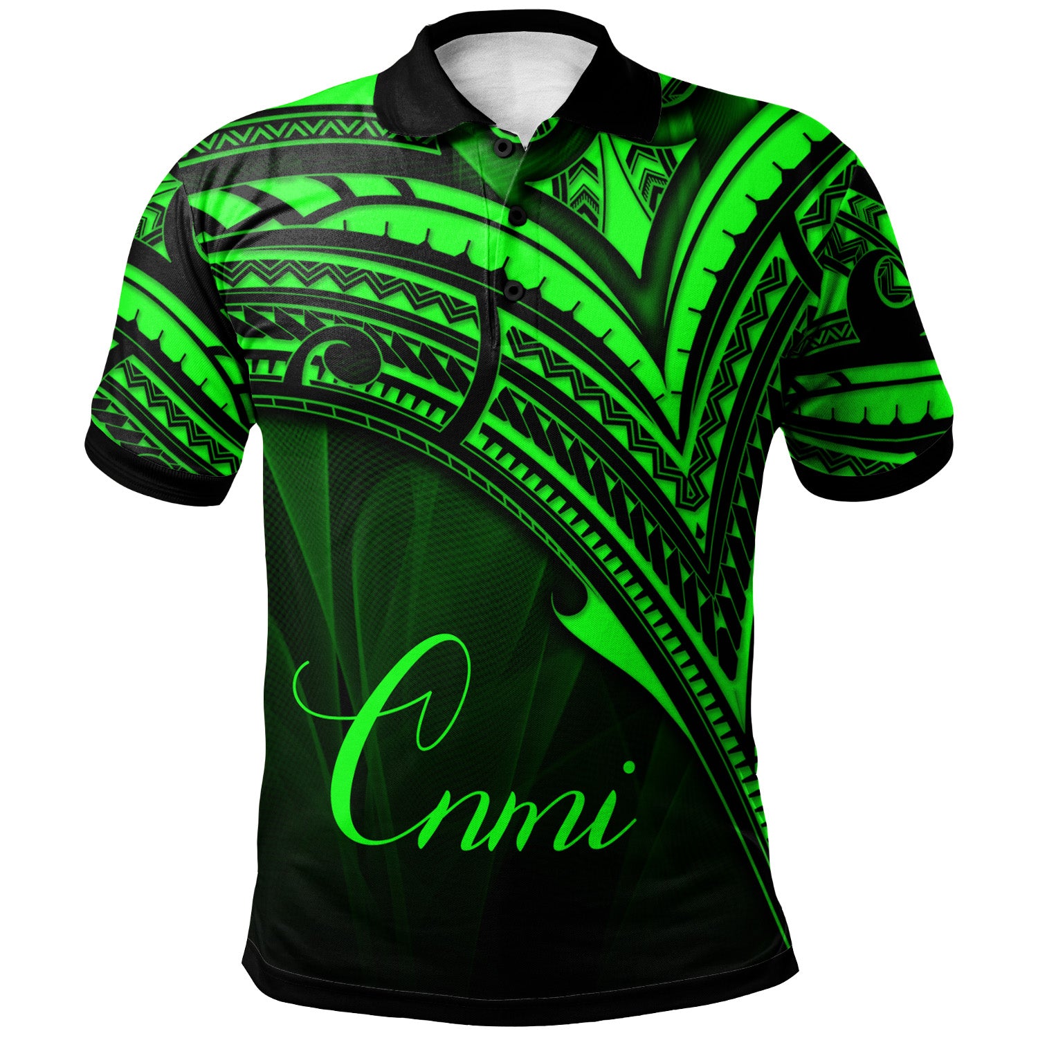 Northern Mariana Islands Polo Shirt - Green Color Cross Style