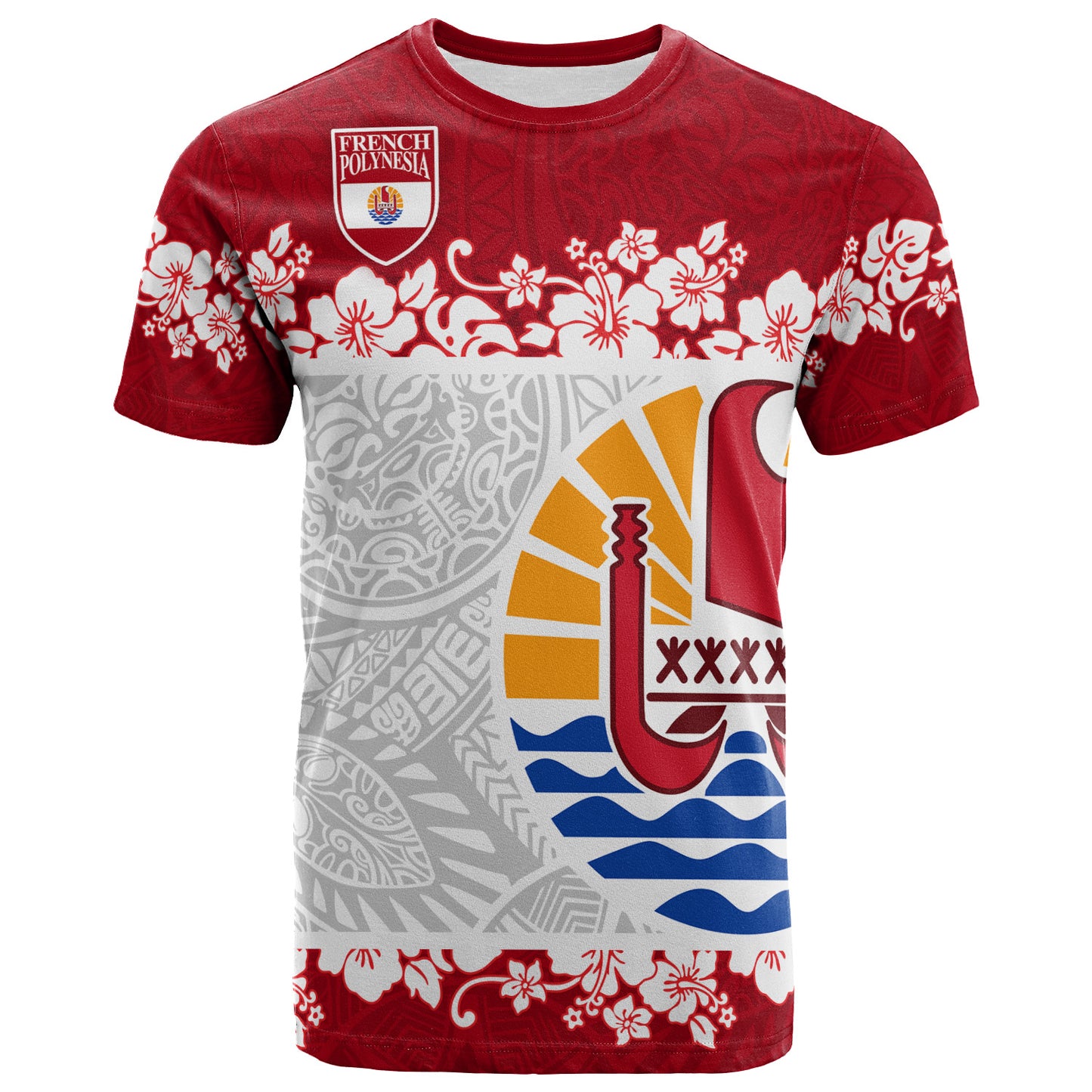 French Polynesia T-Shirt Seal With Plumeria Flowers Polynesia Patterns