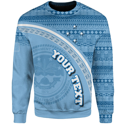 Federated States Of Micronesia Custom Personalised Sweatshirt Micronesia Tribal Patterns Curve Style