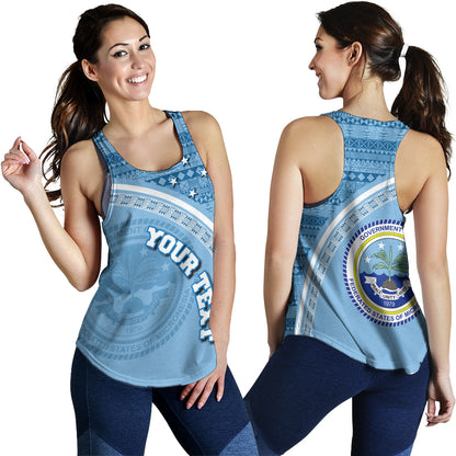 Federated States Of Micronesia Custom Personalised Women Tank Micronesia Tribal Patterns Curve Style