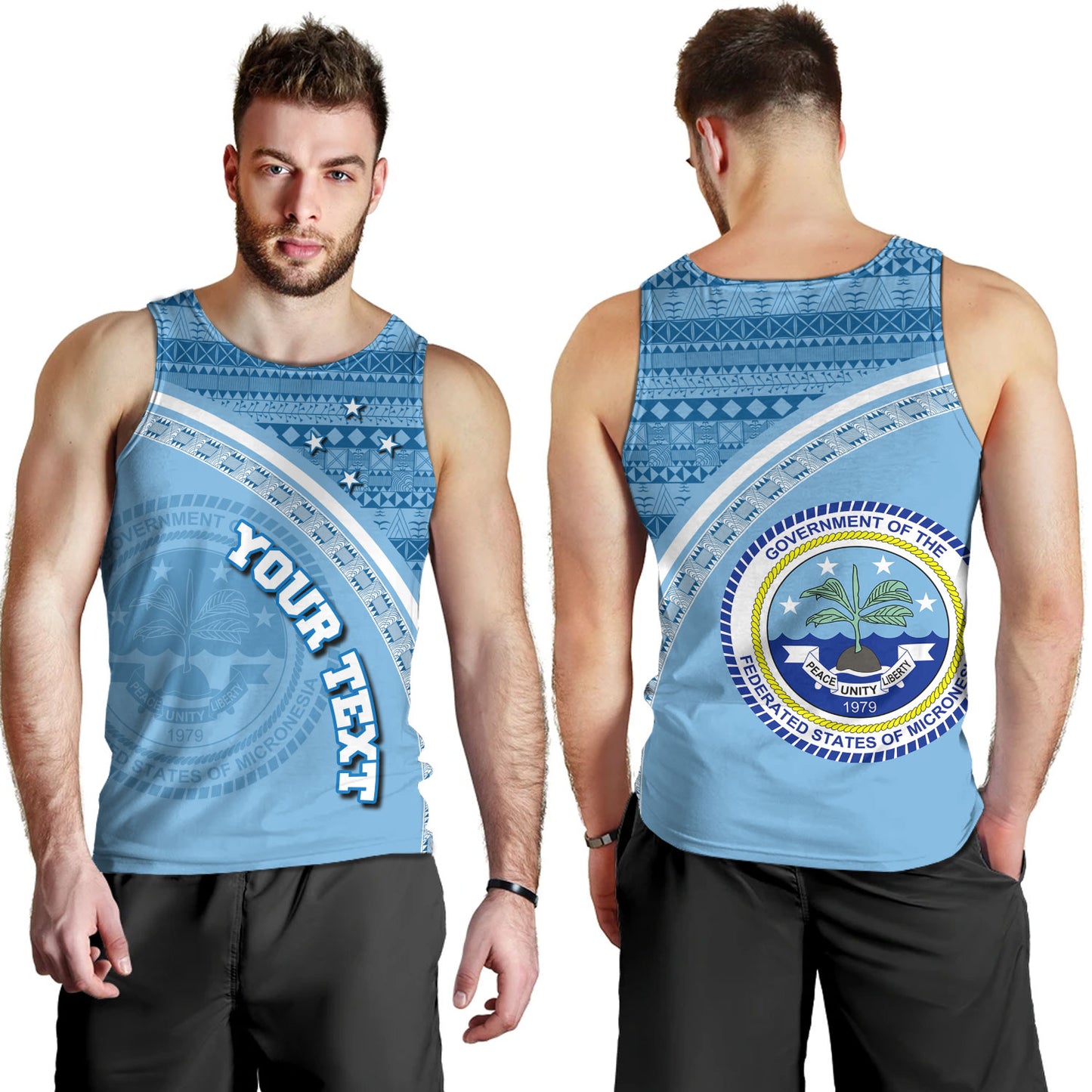 Federated States Of Micronesia Custom Personalised Tank Top Micronesia Tribal Patterns Curve Style