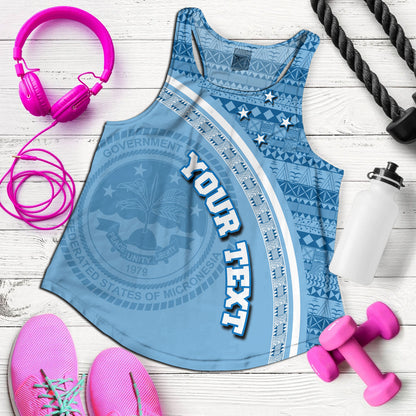 Federated States Of Micronesia Custom Personalised Women Tank Micronesia Tribal Patterns Curve Style