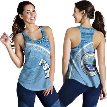 Federated States Of Micronesia Custom Personalised Women Tank Micronesia Tribal Patterns Curve Style