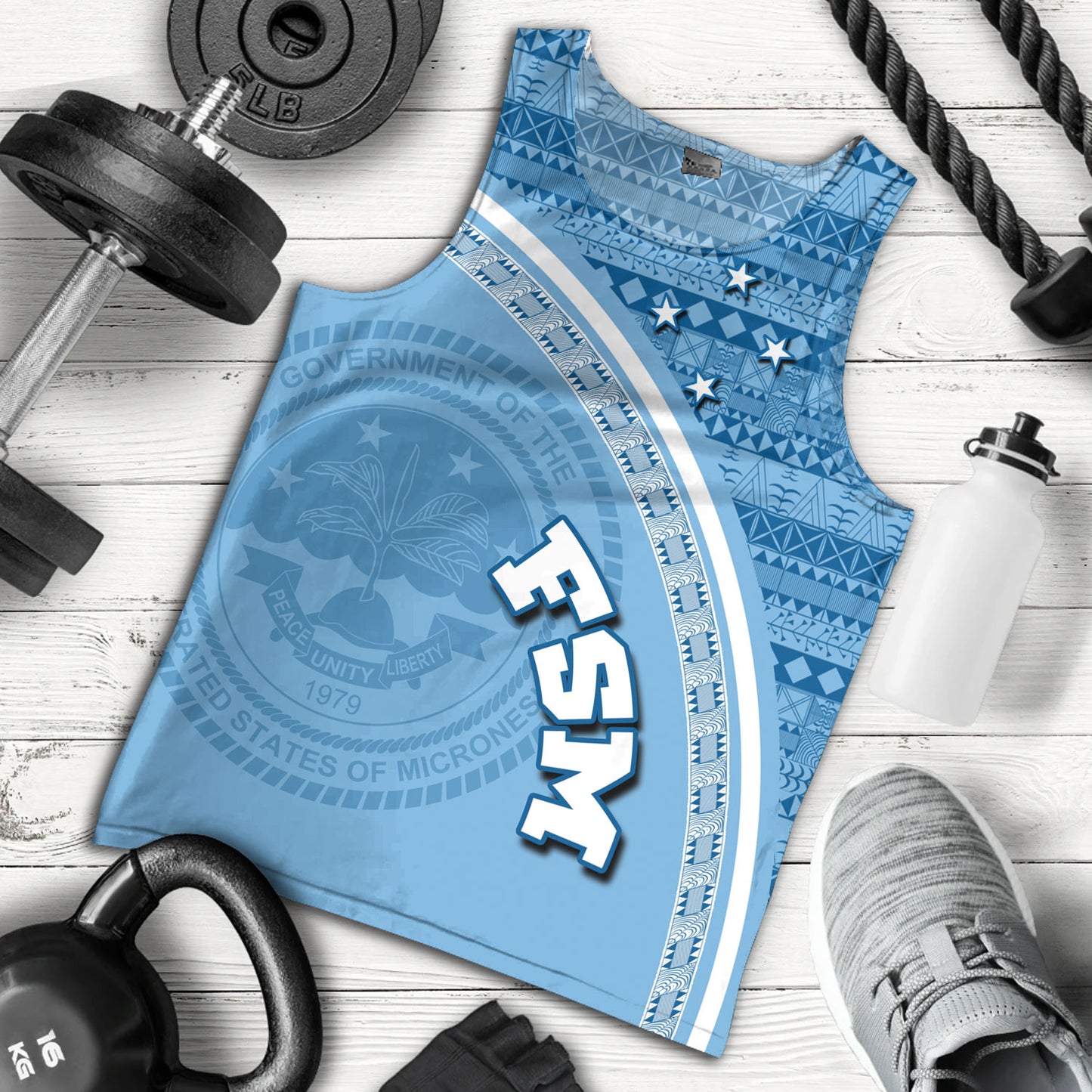 Federated States Of Micronesia Custom Personalised Tank Top Micronesia Tribal Patterns Curve Style