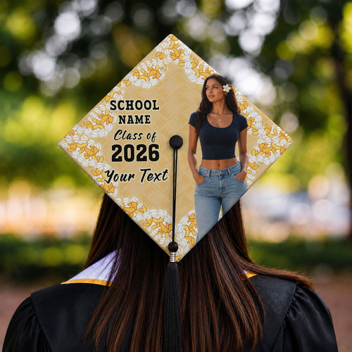 Hawaii Graduation Cap Custom Polynesian Lei Island Style