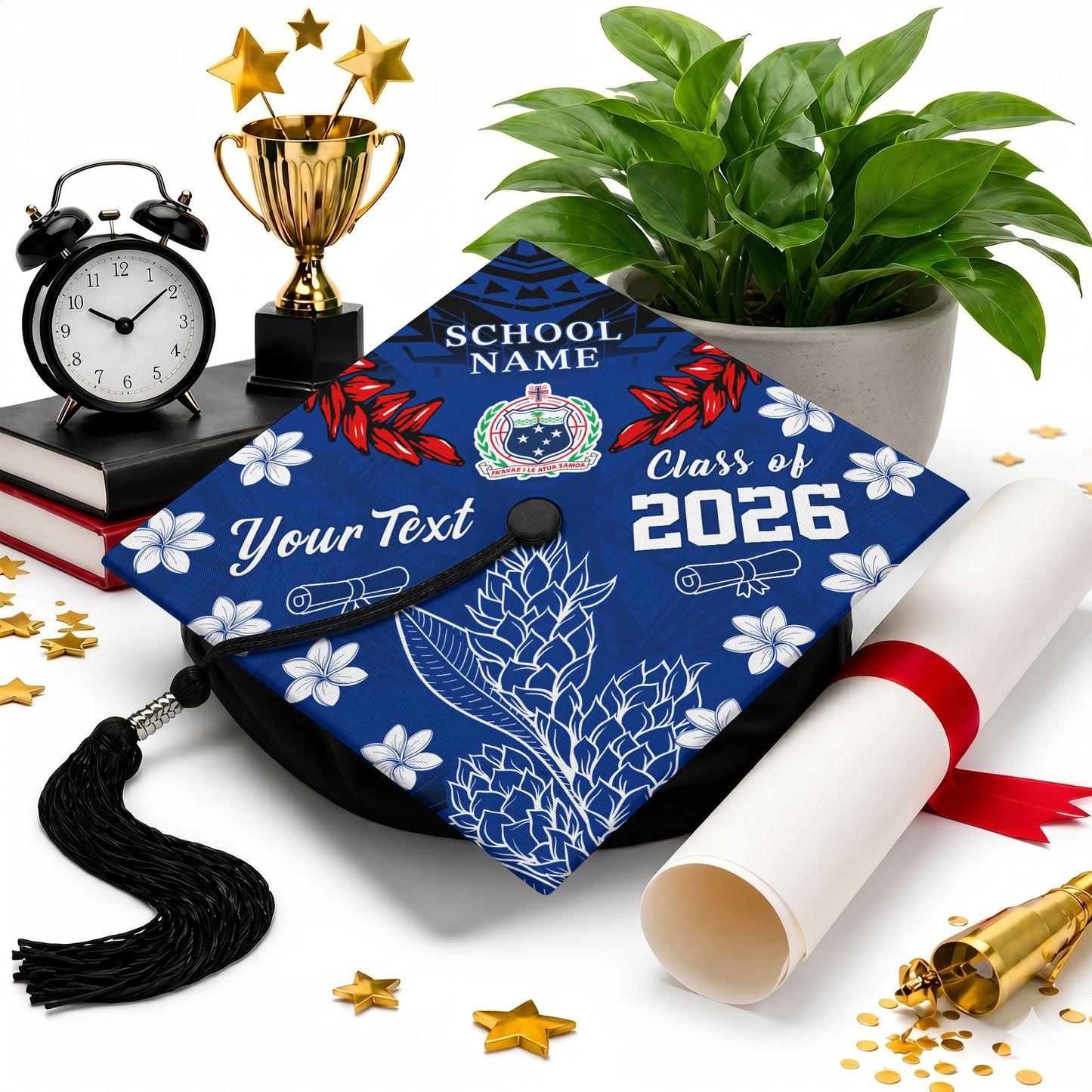 Samoa Graduation Cap Custom 2026 Polynesian Floral Ulafala In My Heart
