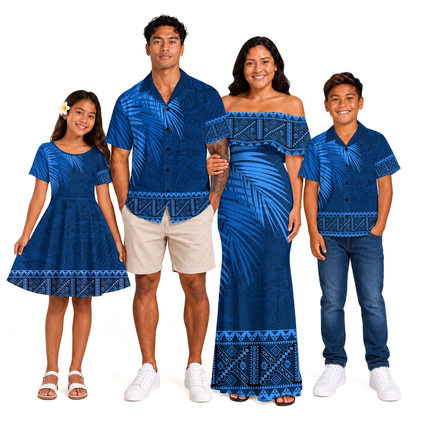 Samoa Combo Family Samoa Masi Dobby Fabric Leaves