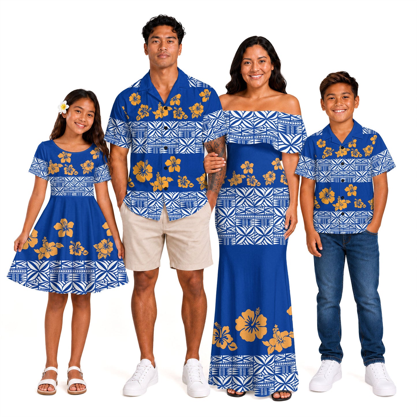Samoa Combo Family Samoa Tapa Flower Print