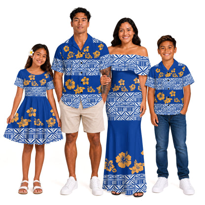 Samoa Combo Family Samoa Tapa Flower Print