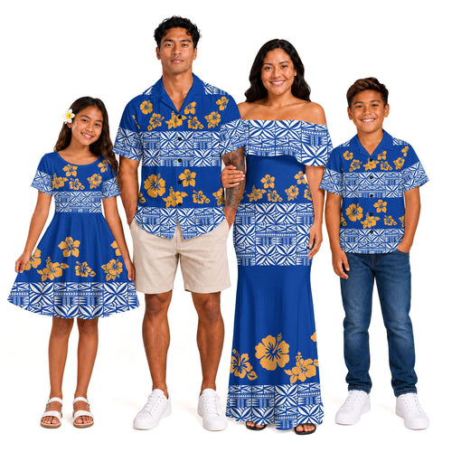 Samoa Combo Family Samoa Tapa Flower Print