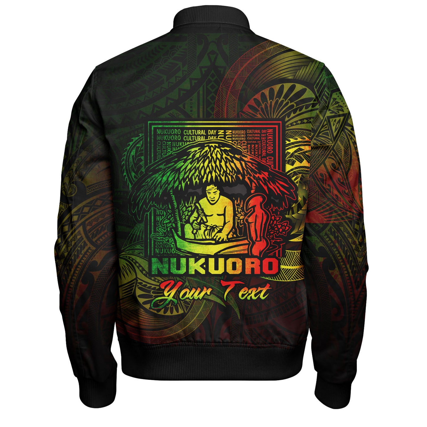 Federated States Of Micronesia Bomber Jacket Custom Nukuoro Atoll Cultural Tribal Pattern