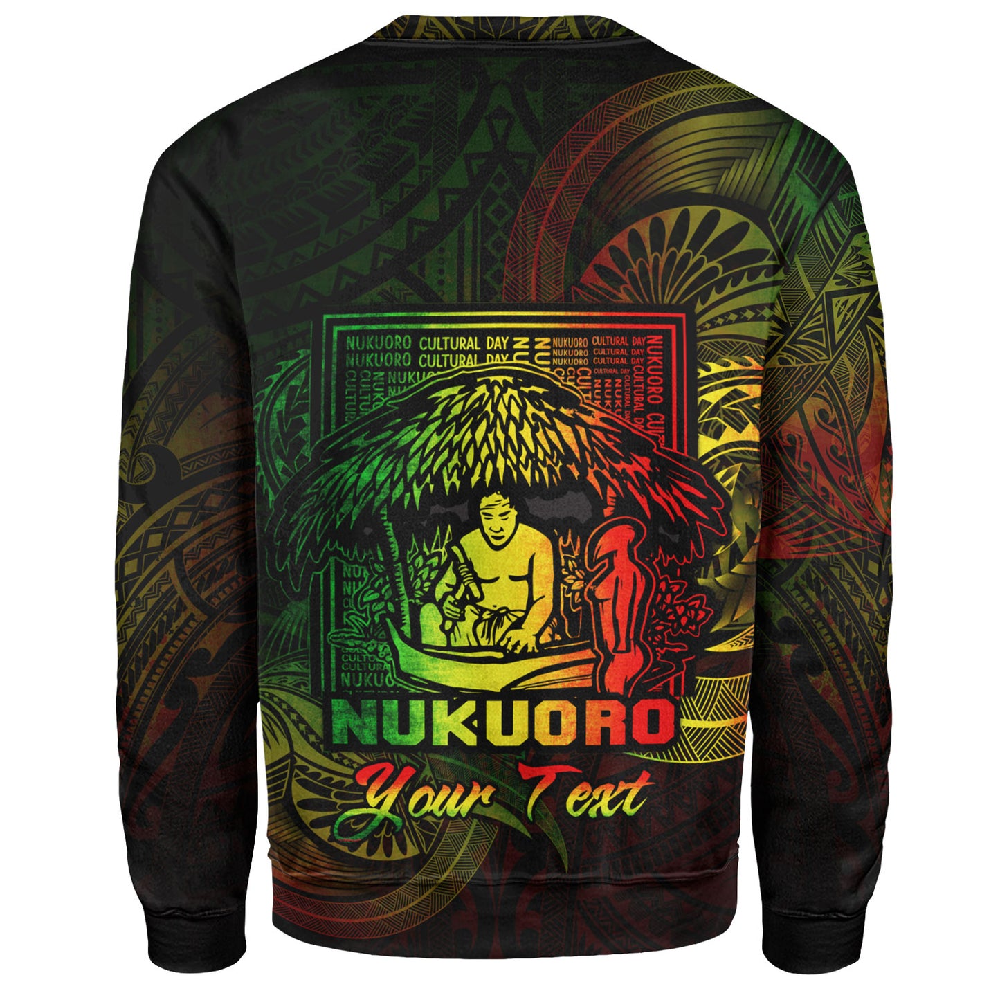 Federated States Of Micronesia Sweatshirt Custom Nukuoro Atoll Cultural Tribal Pattern