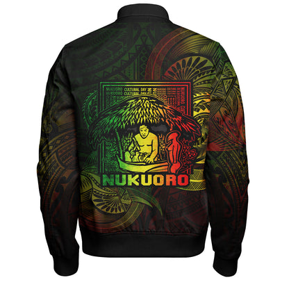 Federated States Of Micronesia Bomber Jacket Custom Nukuoro Atoll Cultural Tribal Pattern