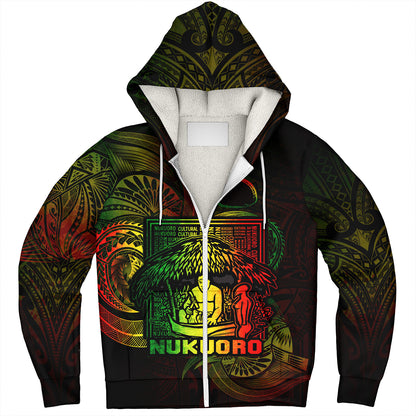 Federated States Of Micronesia Sherpa Hoodie Custom Nukuoro Atoll Cultural Tribal Pattern
