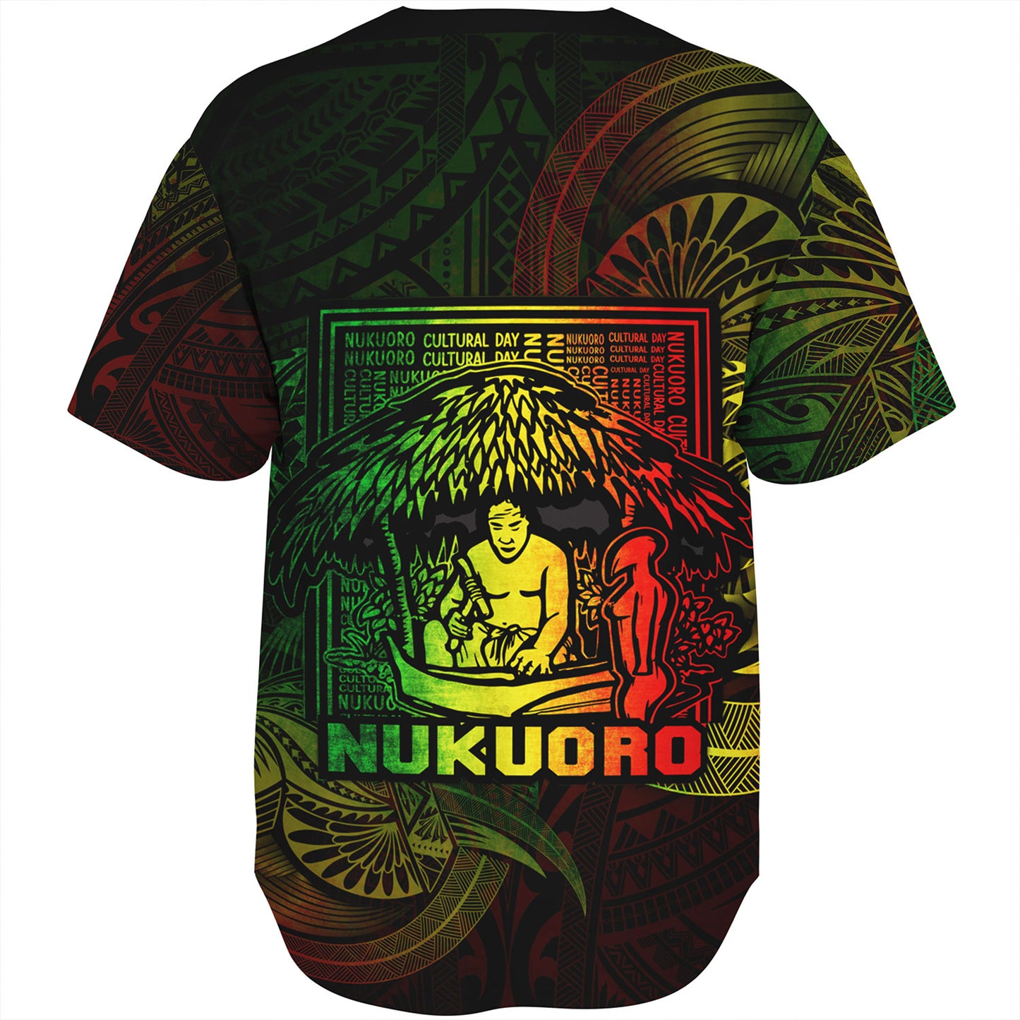 Federated States Of Micronesia Baseball Shirt Custom Nukuoro Atoll Cultural Tribal Pattern