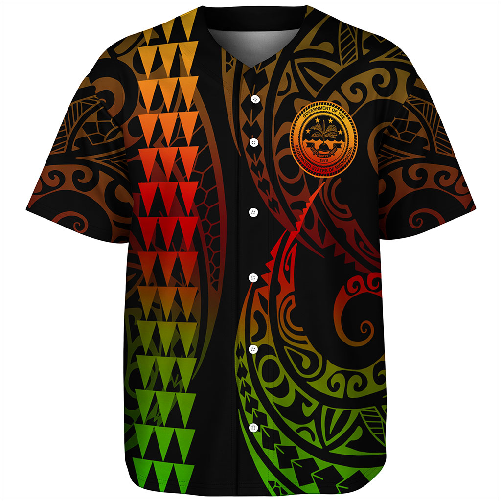 Federated States Of Micronesia Baseball Shirt Kakau Style