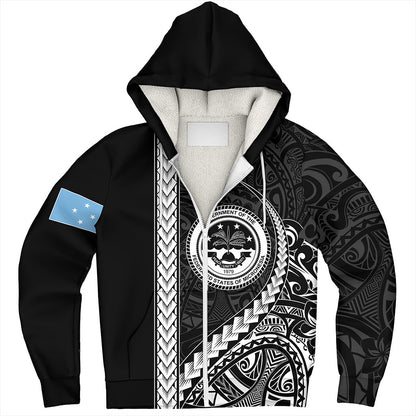 Federated States Of Micronesia Sherpa Hoodie Tribal Micronesian Coat Of Arms