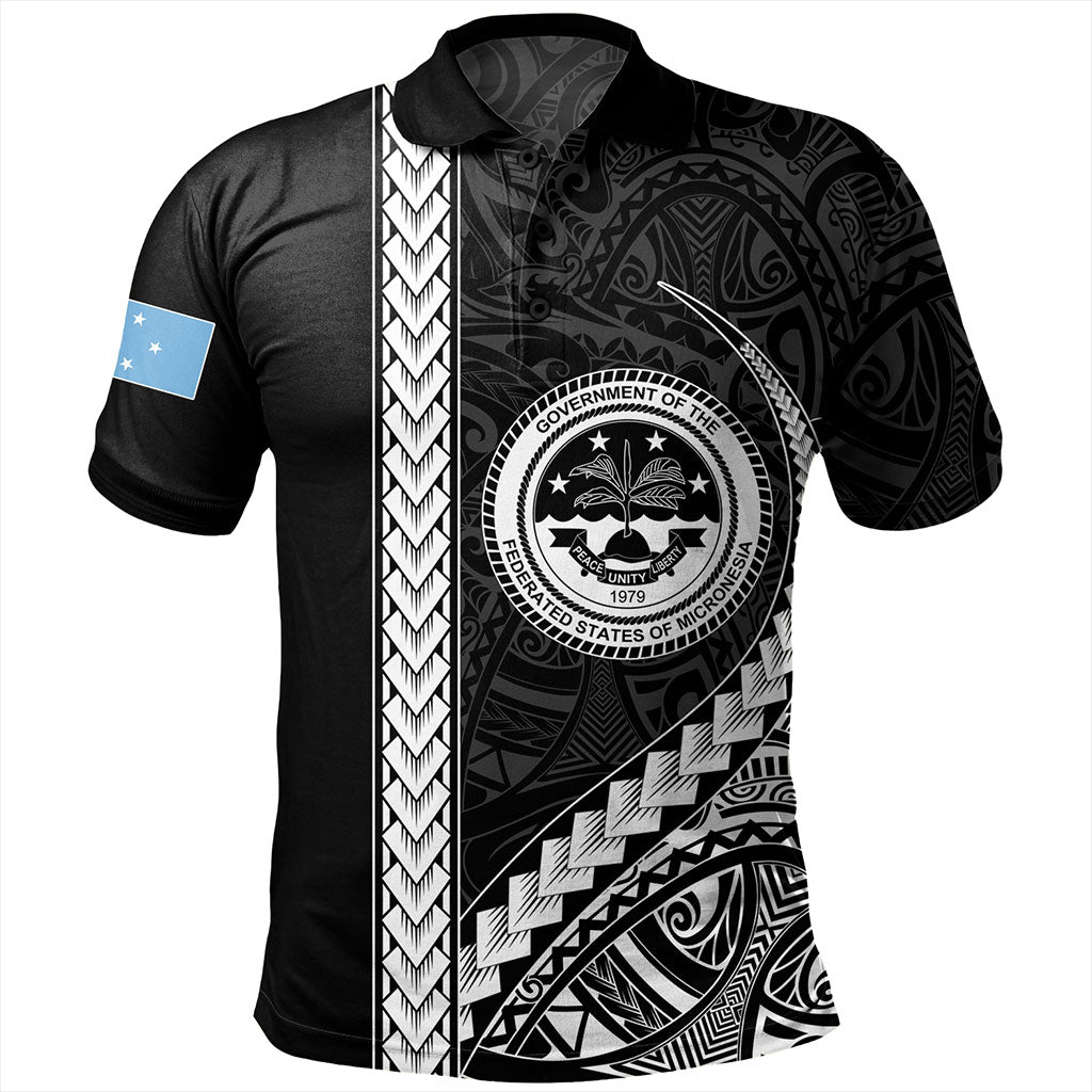 Federated States Of Micronesia Polo Shirt Tribal Micronesian Coat Of Arms