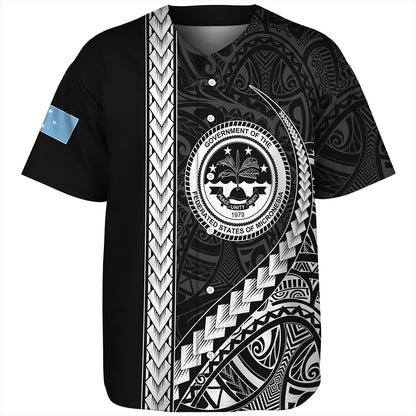 Federated States Of Micronesia Baseball Shirt Tribal Micronesian Coat Of Arms